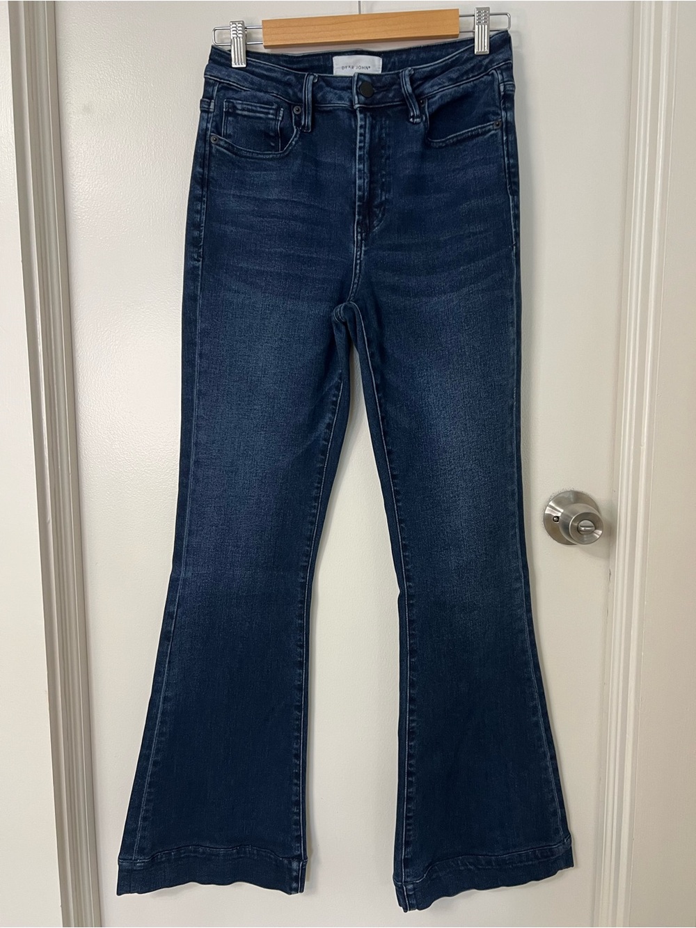 Dear John High Waisted Flare Jeans Flattering Stretchy Jeans Minimalist Bell